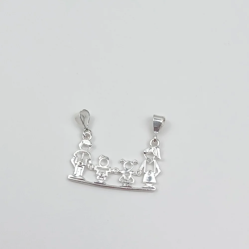 925 sterling silver Family‎ pendant necklace mom dad a boy and a girls